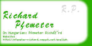 richard pfemeter business card